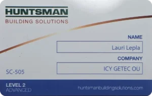 Huntsmani Level 2 Advanced paigaldussertifikaat